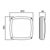 Aplique estanco cuadrado de aluminio, 2x60W 